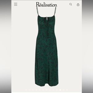 Realisation Par Alba Silk Midi Dress - Green Floral